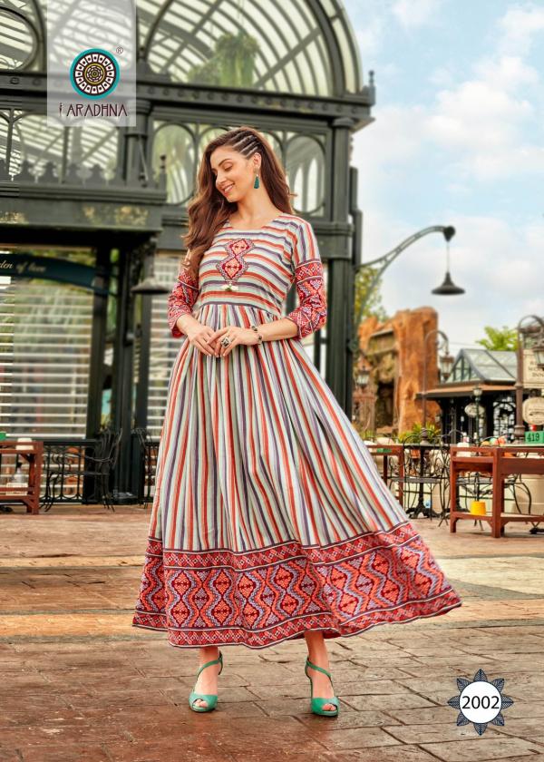 Aradhna Fashion Stripy 2 Heavy Cotton Anarkali Kurti Collection